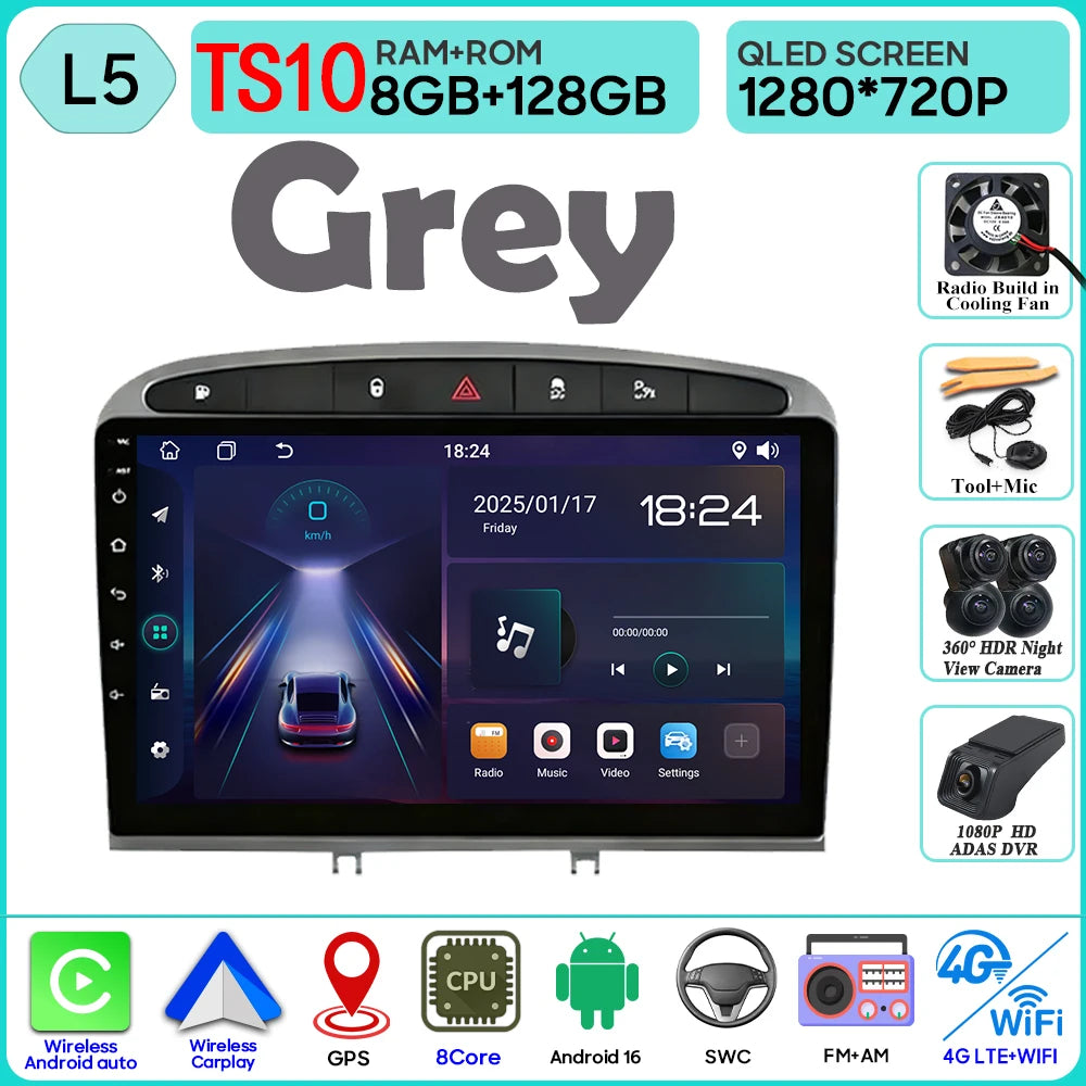 9" Android Car Radio for Peugeot 408/308 with Wireless CarPlay - image 21