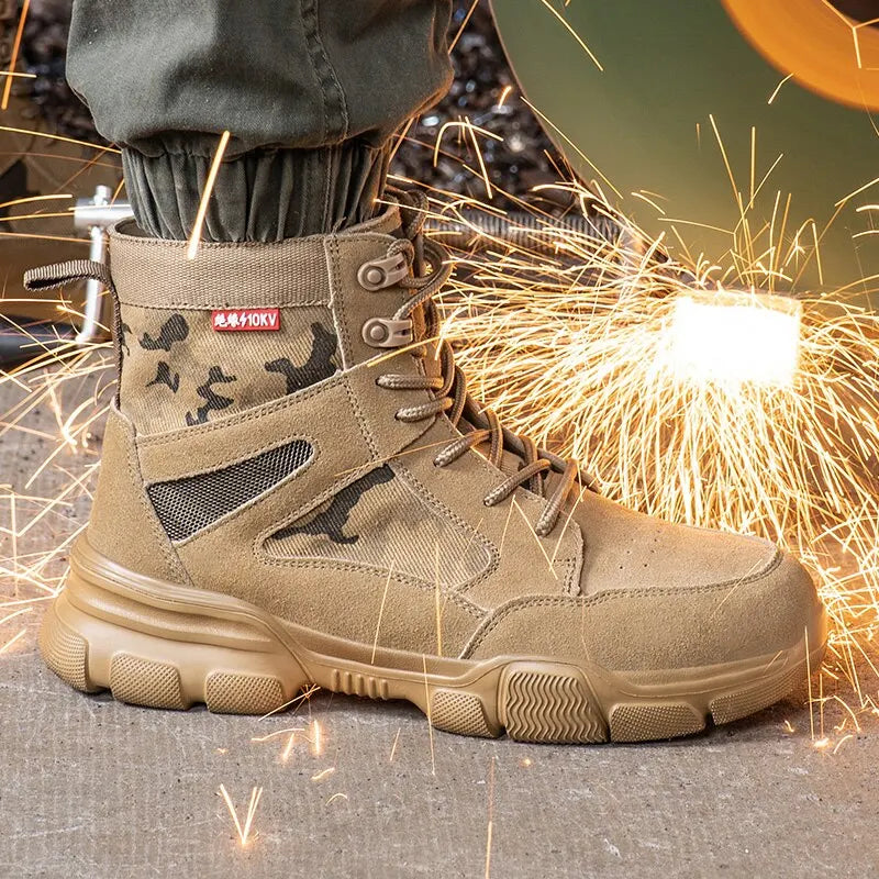 Men's Steel Toe Desert Combat Work Boots - image 3