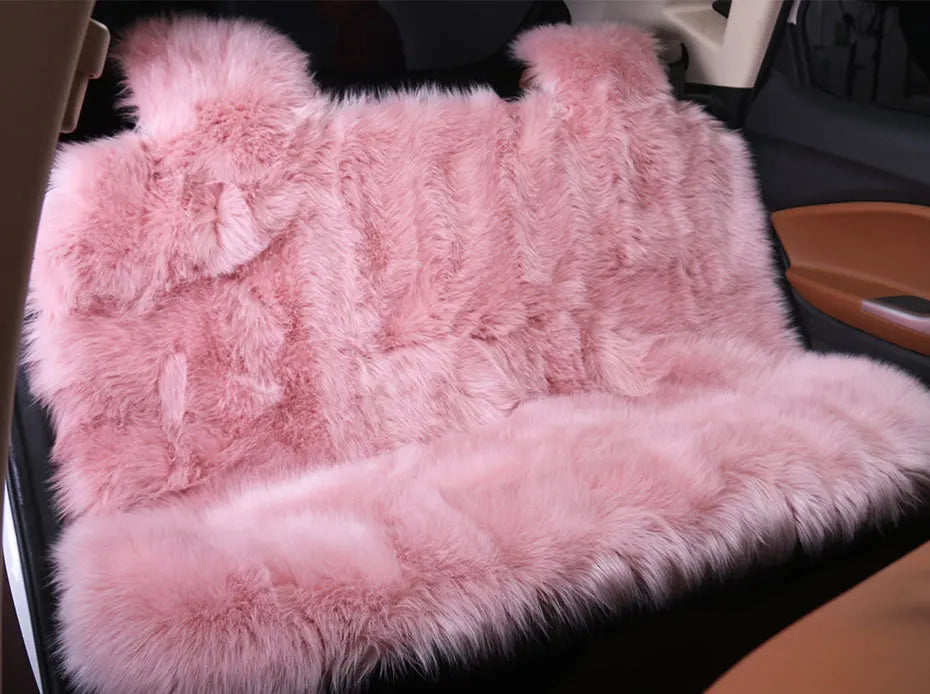 Faux Fur Plush Car Seat Cover, Universal Fit
