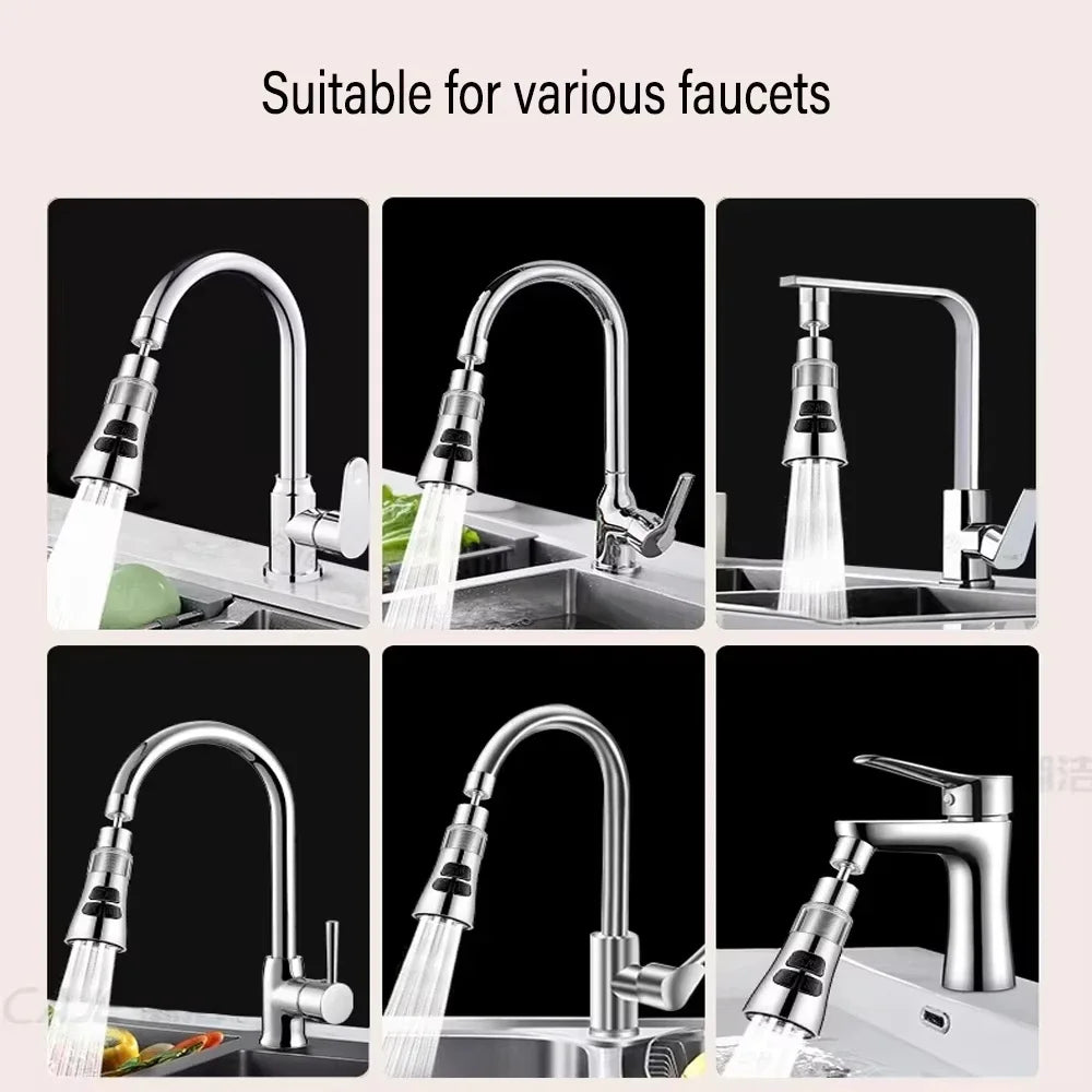Rotating Faucet Extender Aerator with Splash Filter