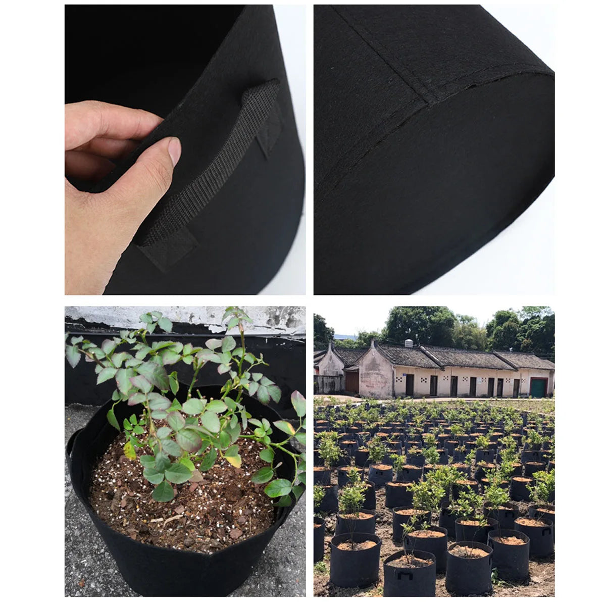 Felt Grow Bags 5/10/15 Gallon – Thickened Garden Pots