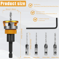 Woodworking Limit Four Edge Countersink Drill High-Speed Steel Drill Adjustable Depth Step Drill Screw Countersink Drill Bit