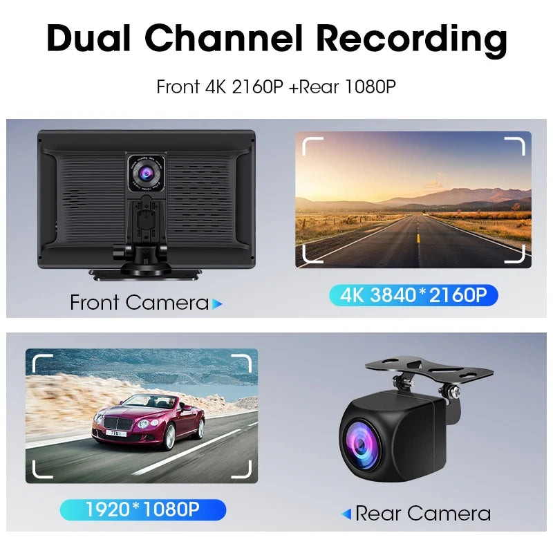 Jansite 10.1" 4K Dashcam with CarPlay & Android Auto - image 5
