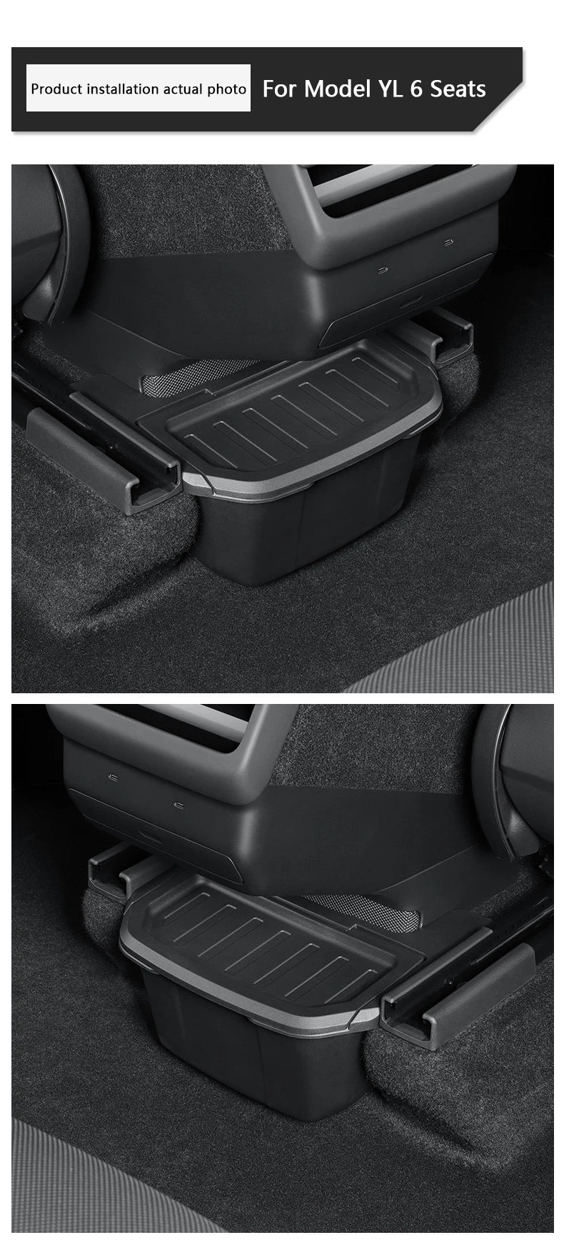 Rear Center Console Storage Box with Lid for Tesla Model Y L (2025-2026)