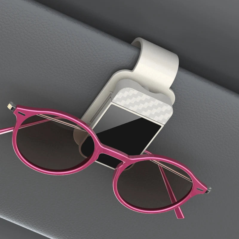 Sun Visor Sunglasses Clip Holder with Card & Ticket Organizer