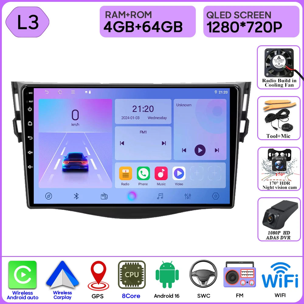 Android Auto Carplay GPS for Toyota RAV4 2005-2013 9 Inch Car Radio - image 12