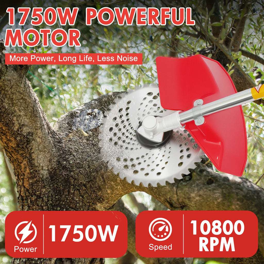 52cc Gas Lawn Trimmer 4-in-1, 2-Stroke Weed Eater with 4 Heads
