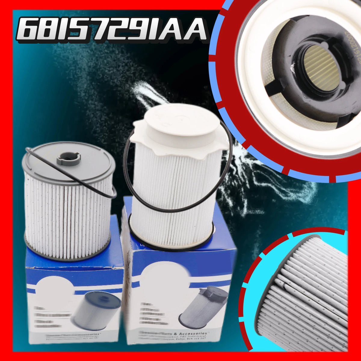 Fuel Filter Set 68157291AA 68436631AA Ram 6.7L Cummins Diesel - image 7