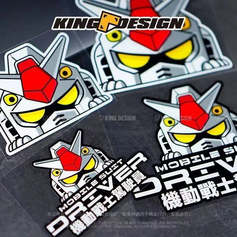 Cartoon Robot Car Sticker for Trunk or Laptop