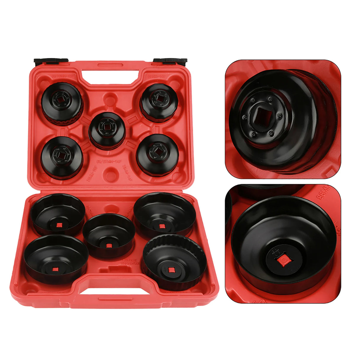 Oil Filter Wrench Remove Set Sockets Work Wrench Repair Tool Kit Filter Remove Set Filter Wrench Set Oil Filter Cup Set