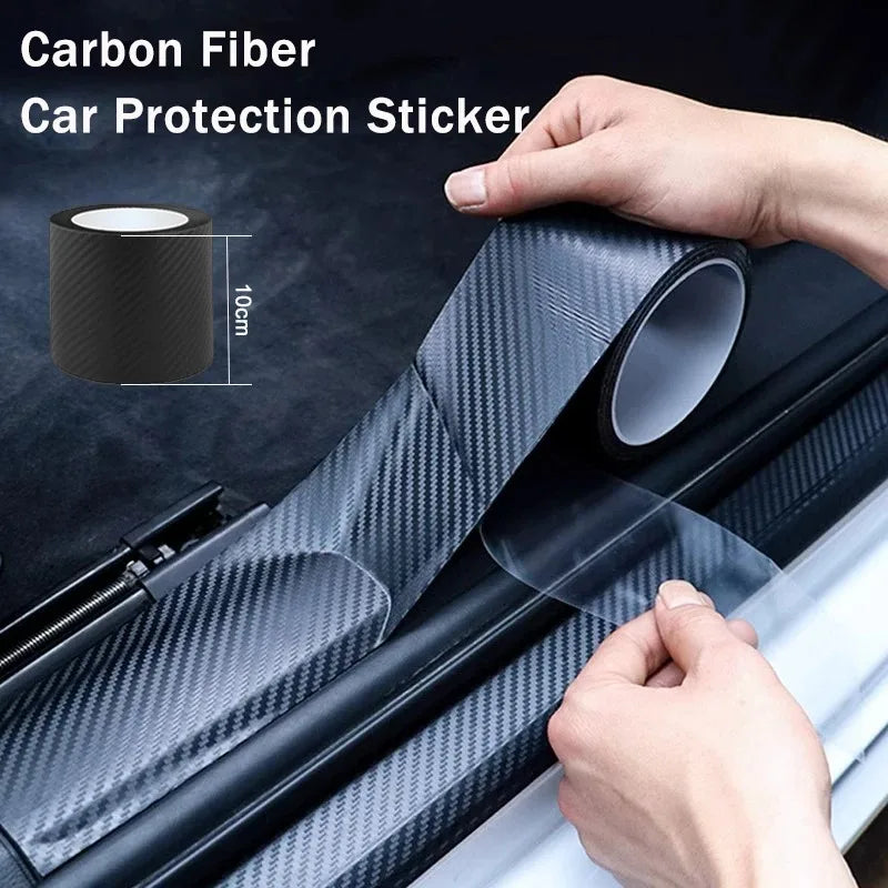 Carbon Fiber Protective Film Strip for Door Sills & Mirrors, Anti-Scratch