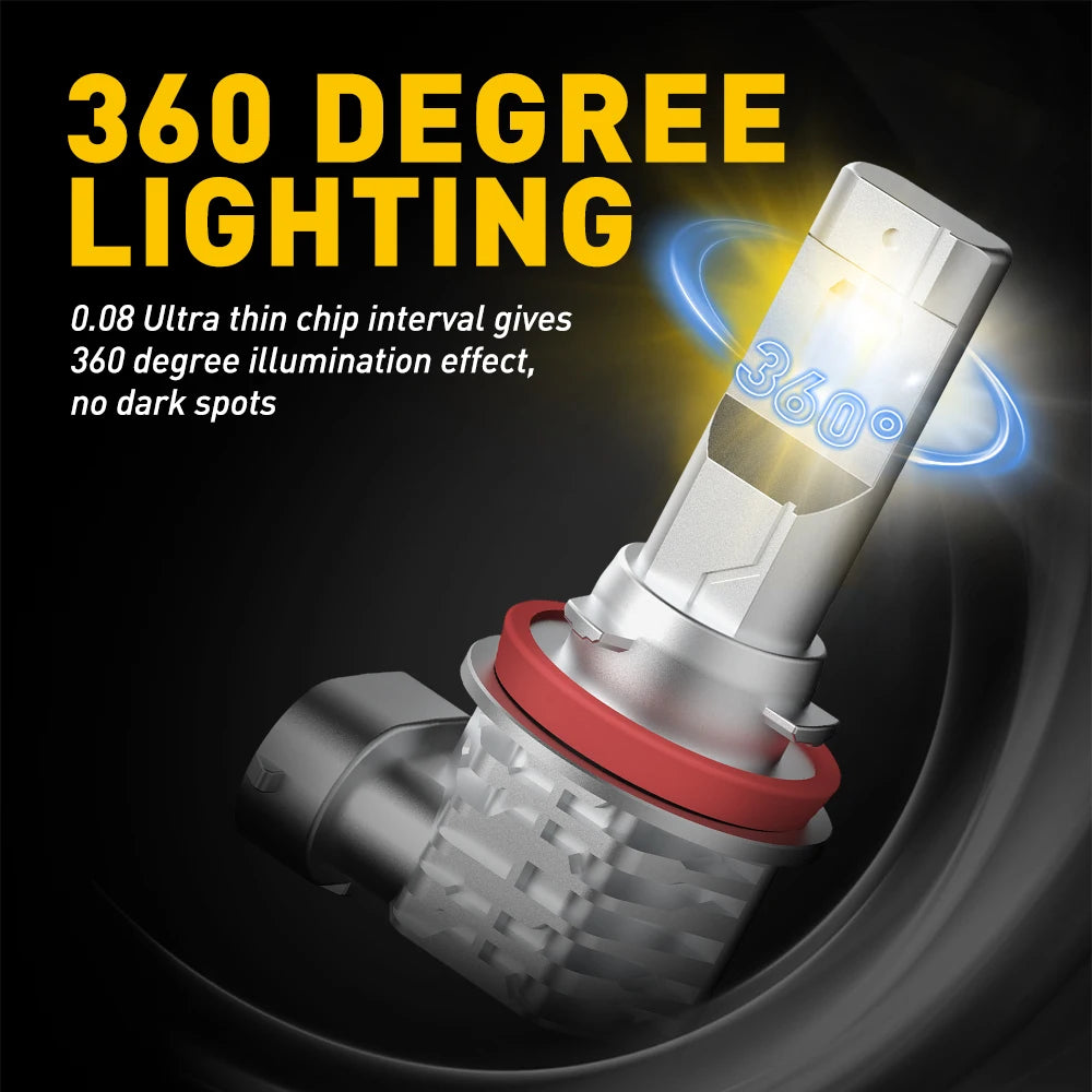 Dual Color LED Fog Light Bulbs H8 H9 H11 H16, Set of 2