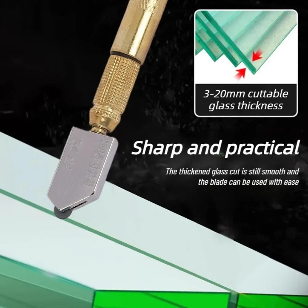 Portable Diamond Glass Cutting Tool 175mm Non Slip Handle Handheld Cutter for Tile Mineral Engraving Construction Projects