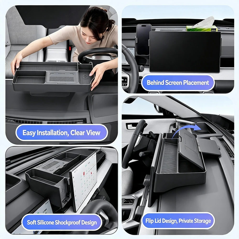 Behind-Screen Storage Organizer for Toyota RAV4 2026-2028