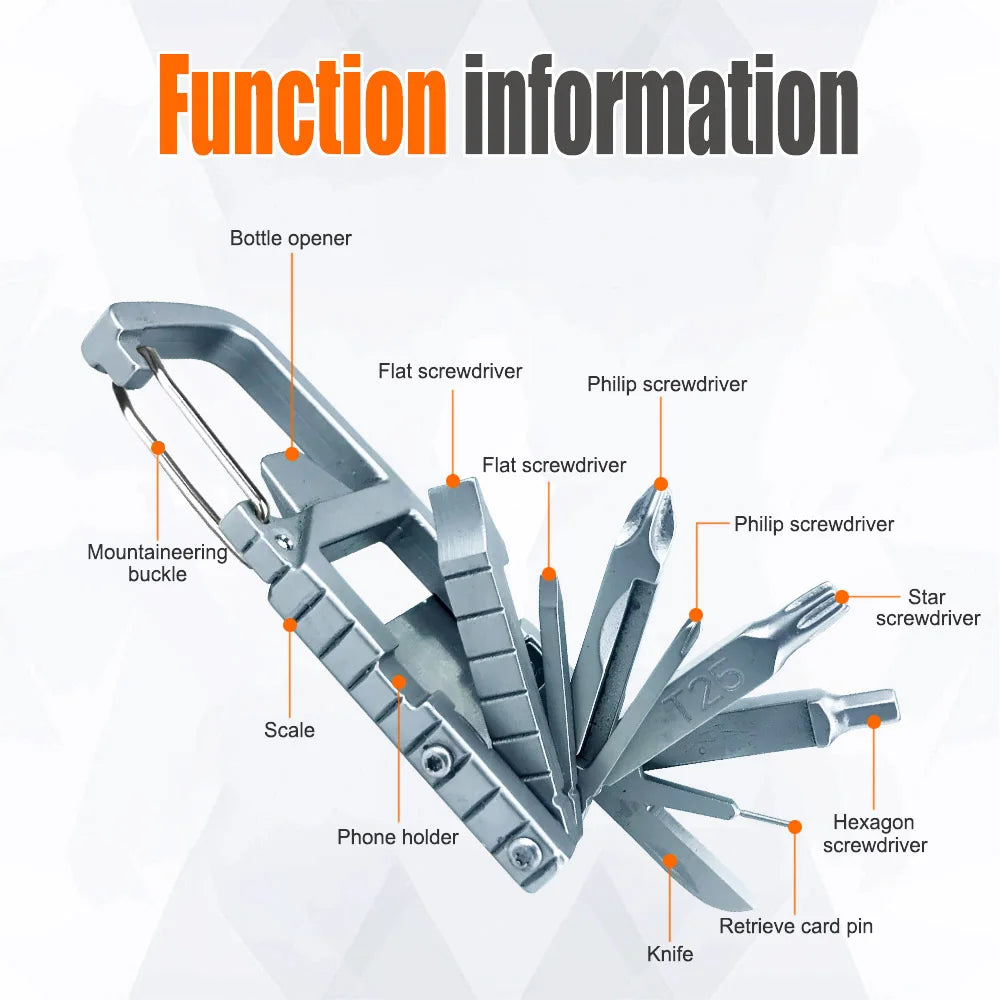 13-in-1 Folding Keychain Multi-Tool, Screwdriver & Corkscrew - image 3