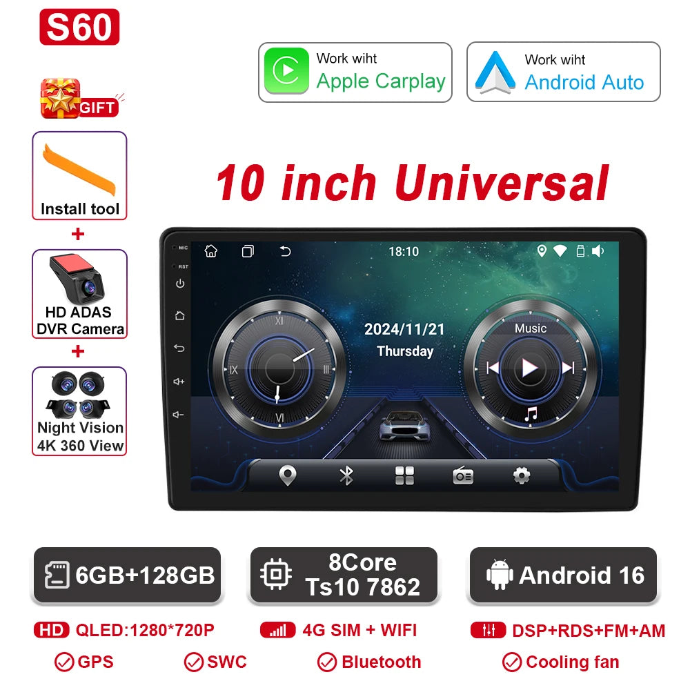 Universal Android Car Stereo with GPS, CarPlay & Bluetooth - image 26
