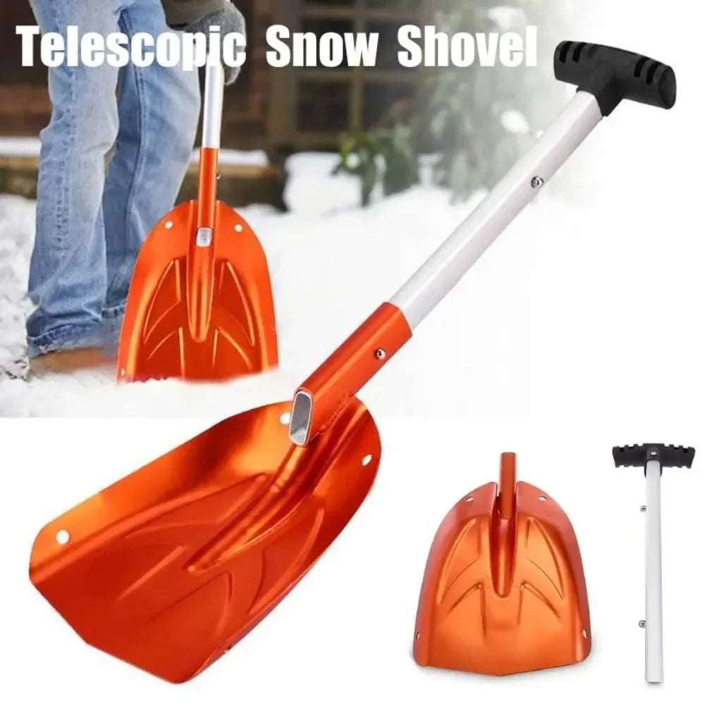 Auto Folding Emergency Snow Shovel with Extendable Handle Lightweight Aluminum Snow Shovel for Car Ski for Outdoor Camping