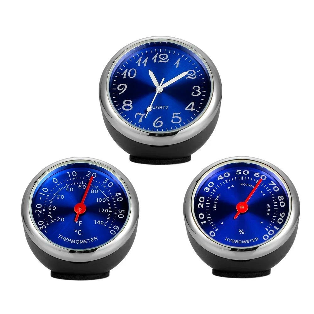 Mini Car Clock with Thermometer & Hygrometer – Dashboard Accessory - image 3