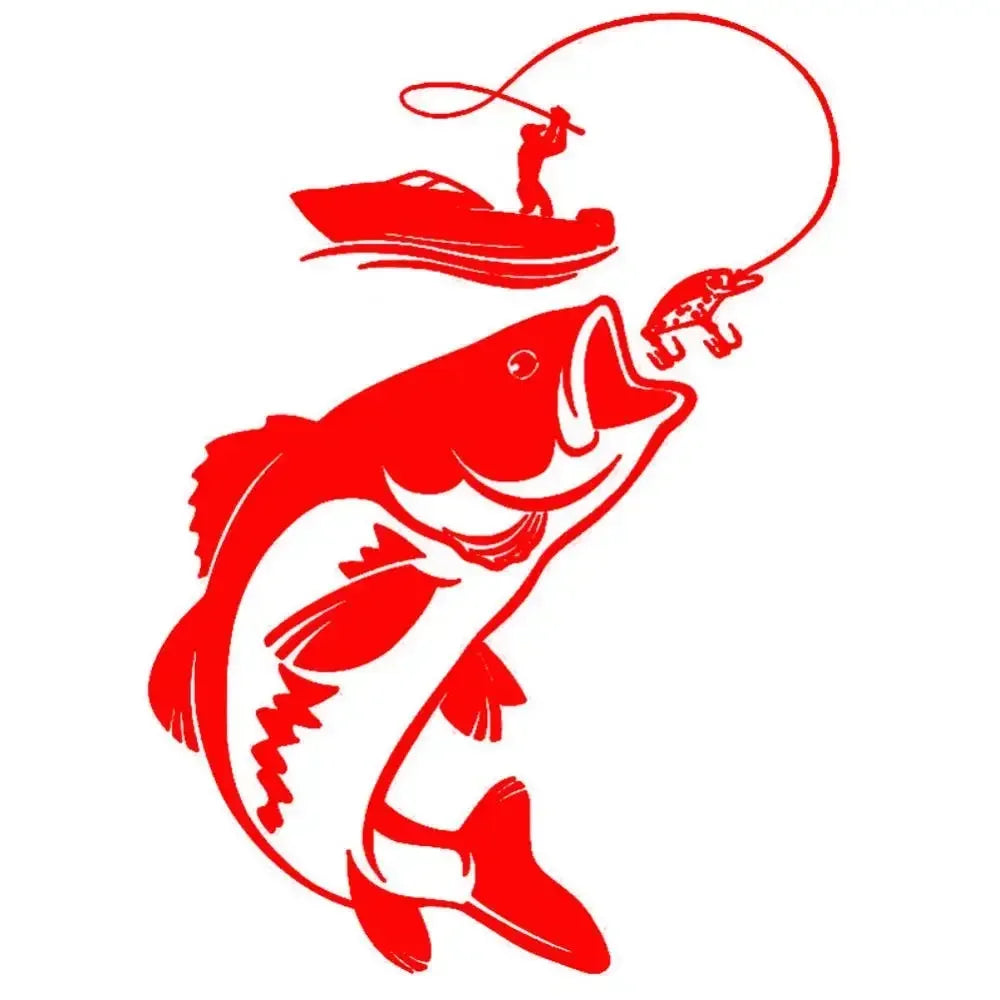 Fishing Theme Vinyl Decal Sticker for Car or Boat