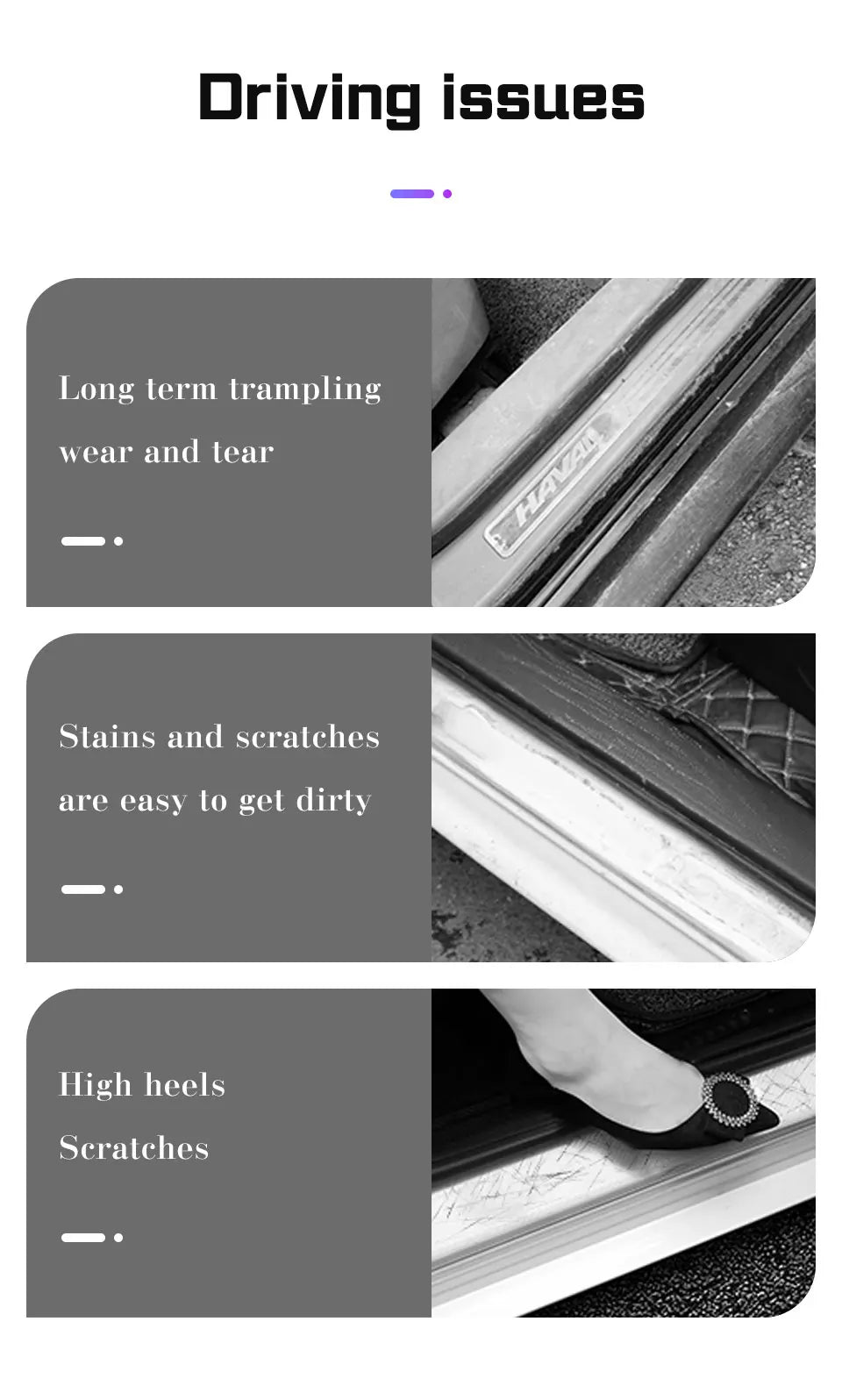 Universal Carbon Fiber Pattern Door Threshold Protector Strips