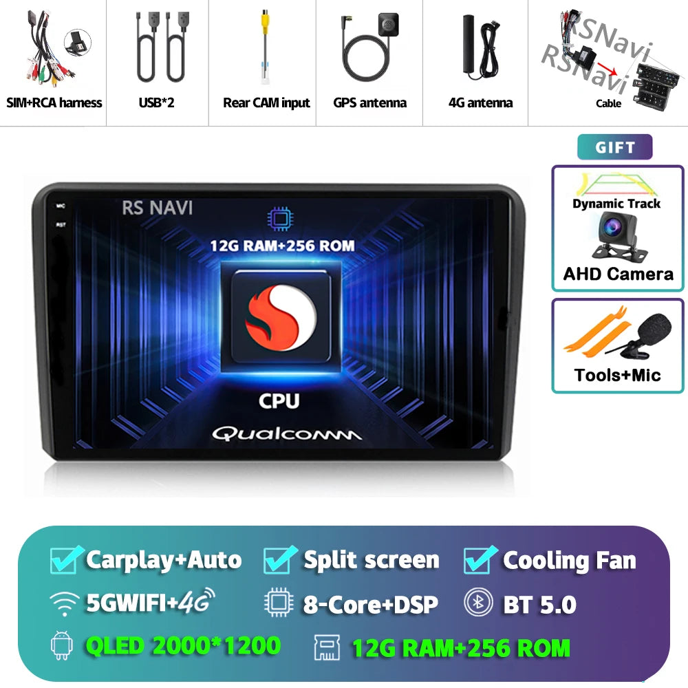 In-Dash Android Auto CarPlay GPS Navigation for Audi A3 2003-2013 - image 18