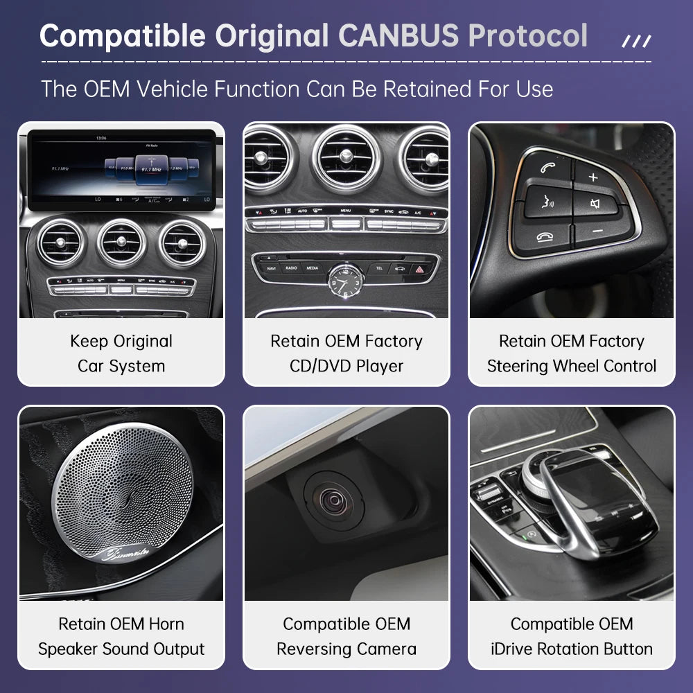 12.3" Linux Touchscreen for Mercedes W205 GLC V-Class + Carplay - image 5
