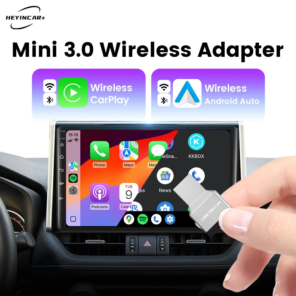 Wireless CarPlay & Android Auto Adapter – Bluetooth 5.0
