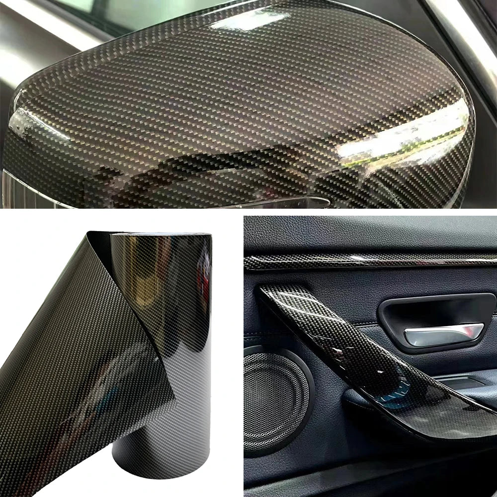 Carbon Fiber Car Body Vinyl Wrap, Matte and Glossy Black Film - view 32