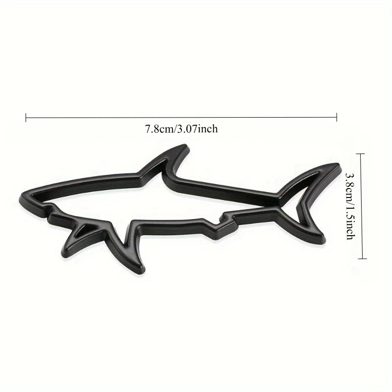 3D Shark Metal Car Sticker - Durable Hollow Vehicle Decal - image 4