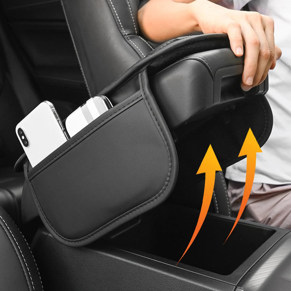 Car Armrest Storage Bag and Center Console Riser Pad