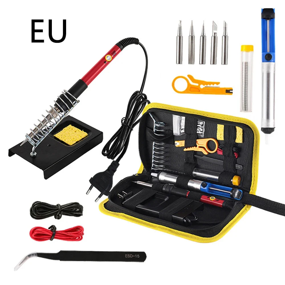 60W Ceramic Heater Soldering Iron Kit, 200 to 450°C Adjustable, with Tips