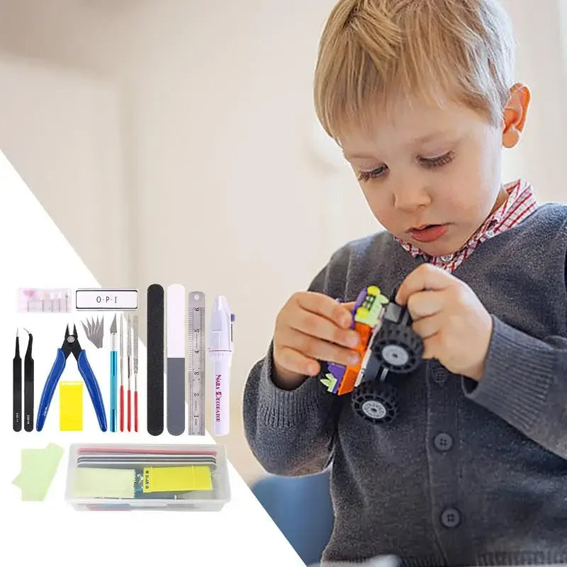 9/24-Piece Miniature Model Tool Kit with Box