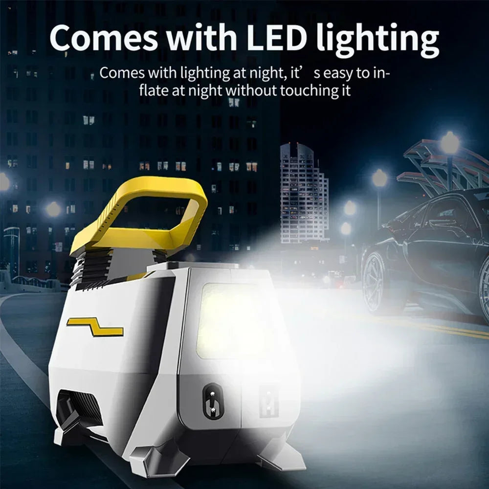 2-in-1 AC 110V/DC 12V Portable Tire Inflator Air Compressor