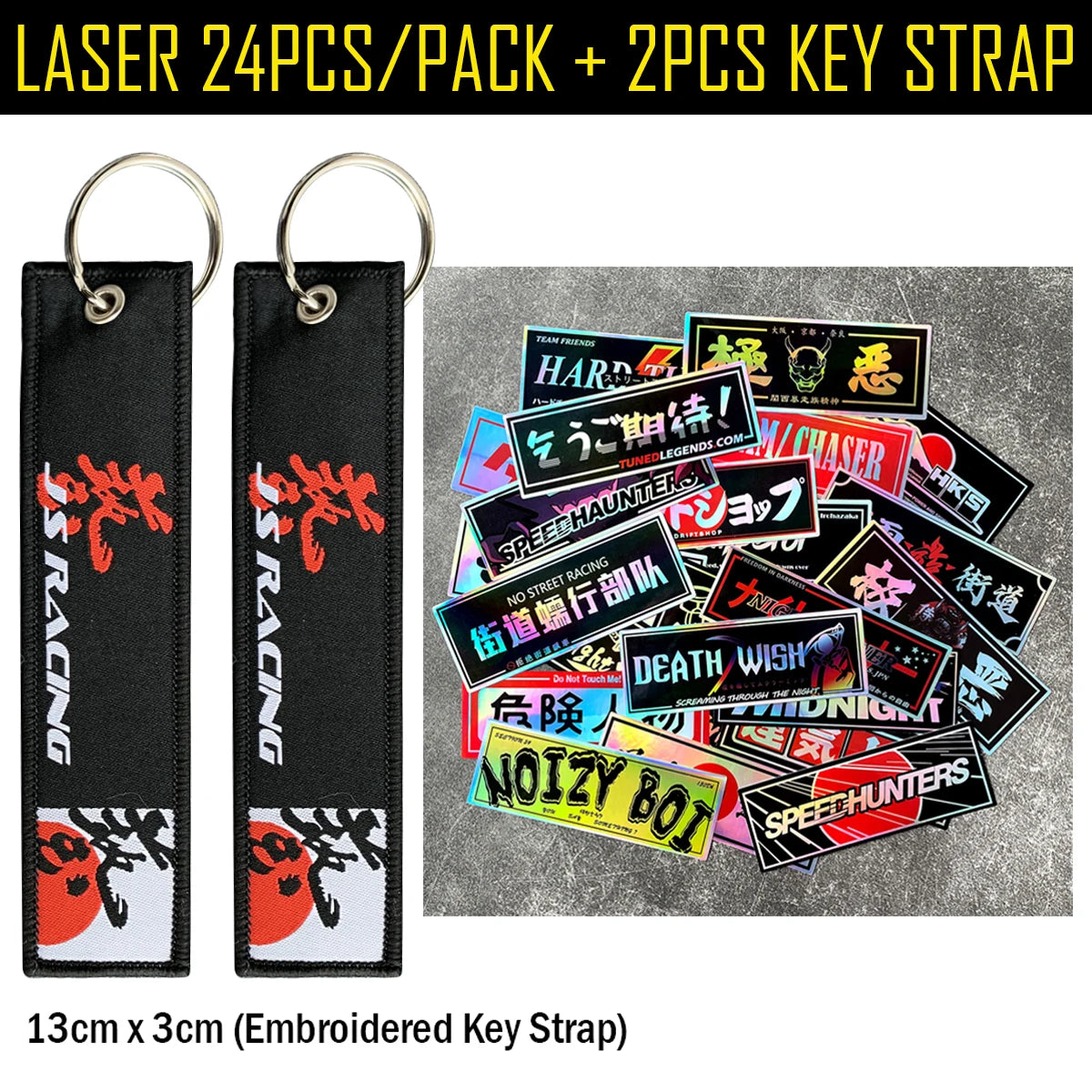 JDM Samurai Laser Rainbow Stickers for Car Window and Motorcycle Helmet