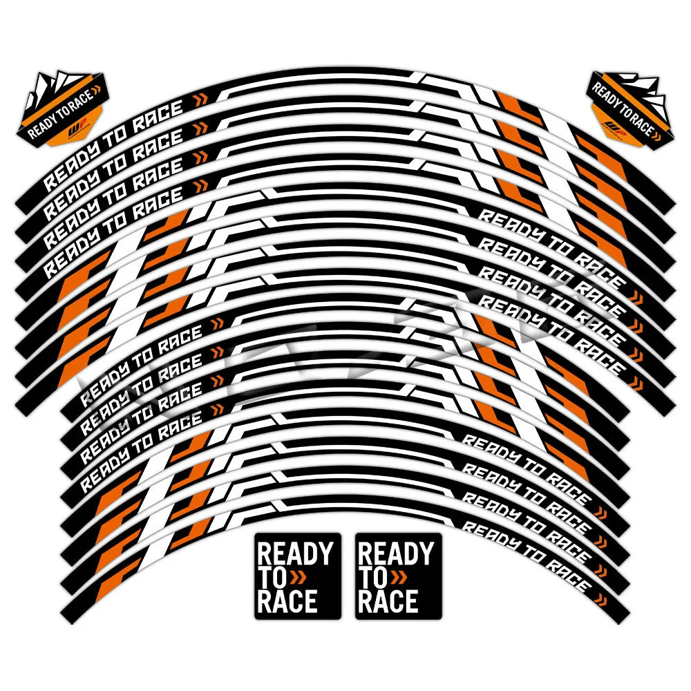 Reflective Motorcycle Rim Decal Stripe, 17-21 Inch Wheels