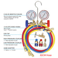 Refrigerant Manifold Gauge Air Condition Refrigeration Set Charging Hose for R12 R22 R404A R134A Refrigerants