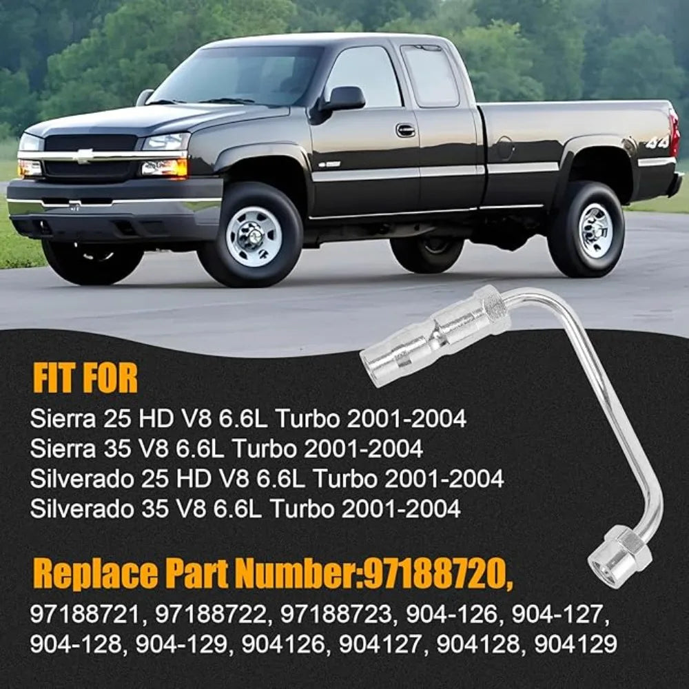 Car 8PCS Fuel Injector Feed Pipe Line Set for Sierra 2500 HD/3500 6.6L LB7 Duramax Diesel fits Silverado 2500 HD/3500 2001-2004