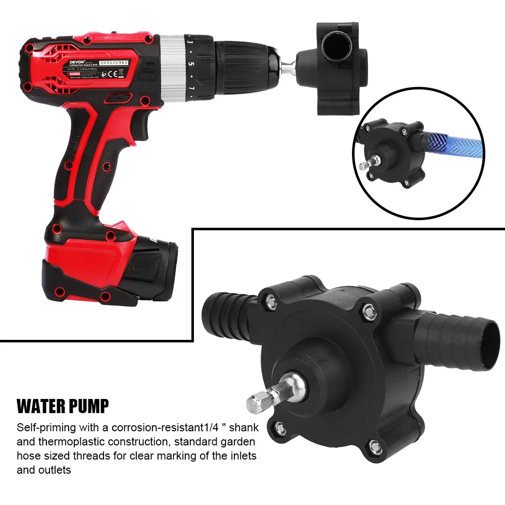 Electric Drill Pump for Diesel, Oil and Water, Portable Self-Priming Liquid Transfer Pump
