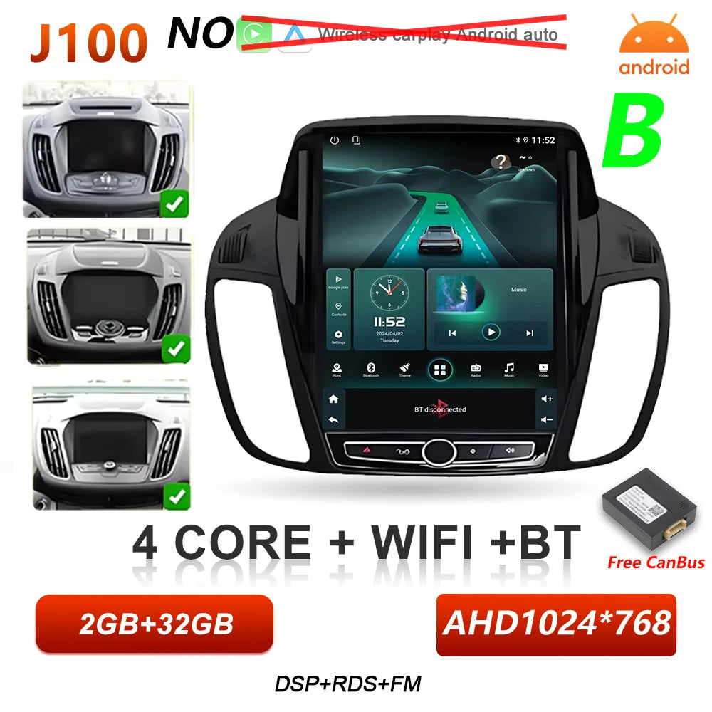 Ford C-MAX & Kuga 2 9.7 Inch Car Radio Wireless CarPlay & Android Auto - image 12
