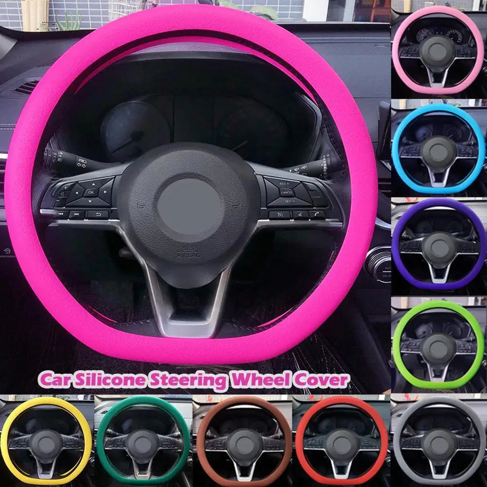 Silicone Steering Wheel Cover - 19 Colors, Universal Anti-Slip Grip - image 3
