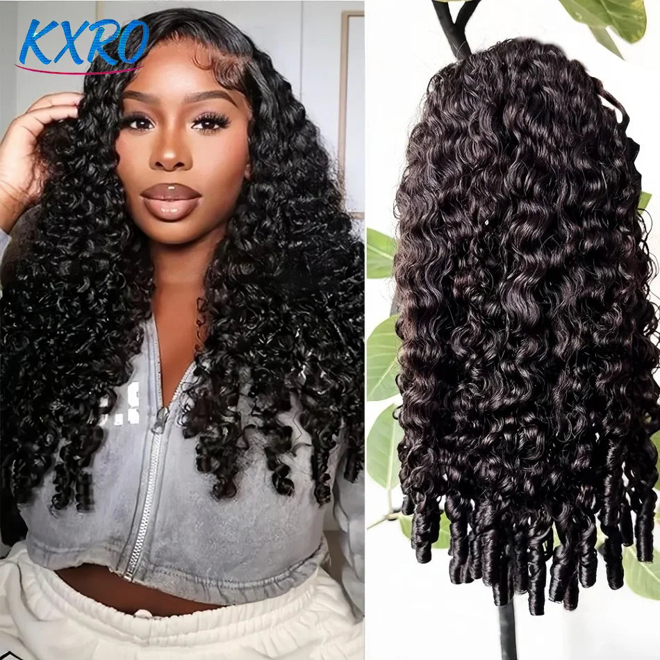 Burmese Curly Human Hair Wig, 13x4 Transparent Lace Front, Pre-Plucked