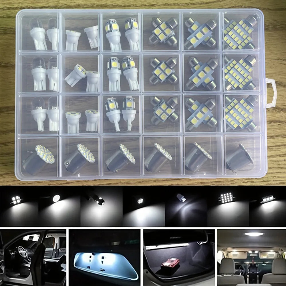 Boxed 42Pcs LED Car Interior Light Kit 12V W5W 2825 192 194 158 168 501 921 175 PC175 906 904 168 Auto Map Dome Reading Lamp