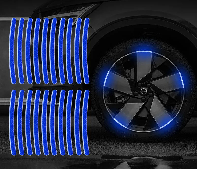 Reflective Stickers for Wheel Rims, Door Handles and Rear Bumper