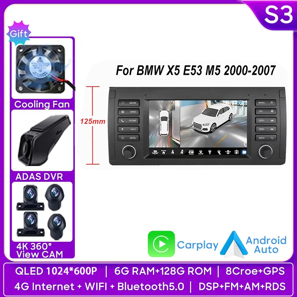 BMW 5 Series & X5 7'' Android Auto CarPlay Radio (1996-2003) - image 17