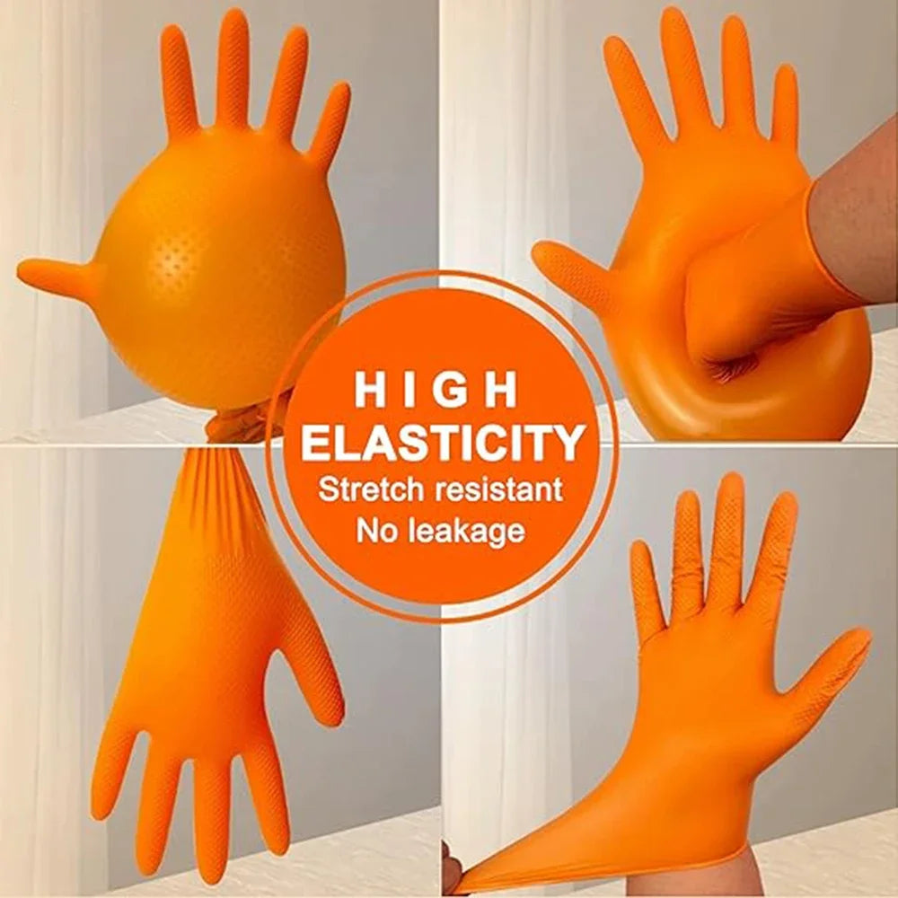 Heavy Duty Disposable Nitrile Gloves, 8Mil Extra Thick, Antislip Grip