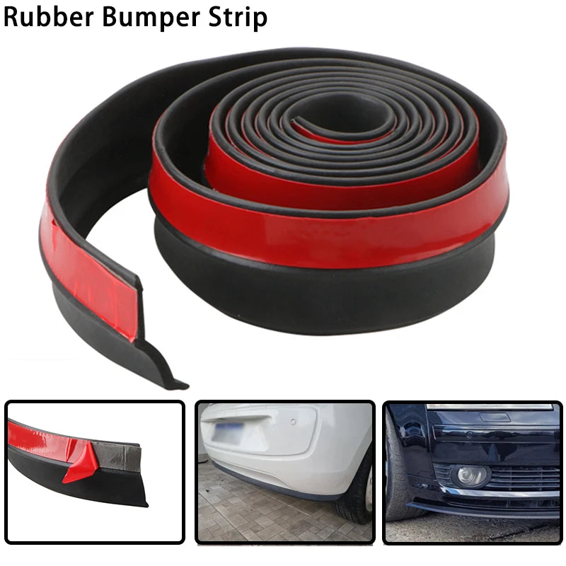 Universal Front Bumper Lip Rubber Protector Strip, 60mm x 2.5m