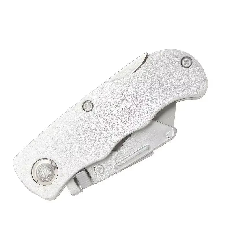 Folding Utility Knife Heavy Duty Carpet Cable Cutter Aluminum Plastic Handle Pocket Knife with Lock & Blade Portable Set