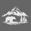 Bear and Forest Adventure Vinyl Car Decal, S, M or L