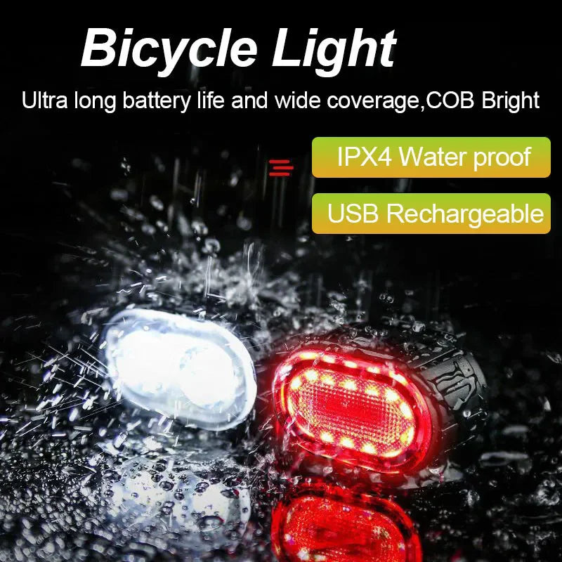 Front Rear Bike Lights Rechargeable Bicycle Cycling USB Cycle Light for Bicycle Lighting Front/Rear/Set Bike Lantern Accessories