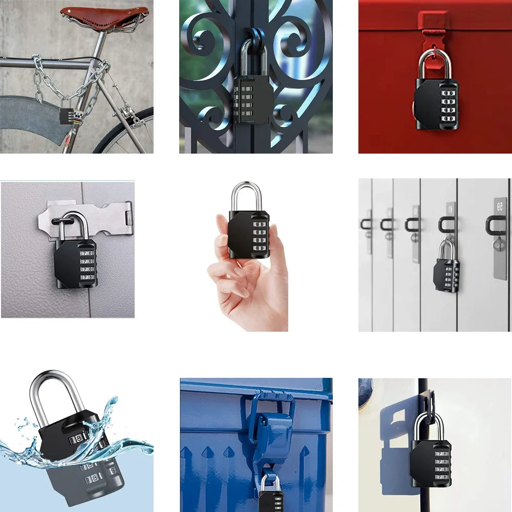 Heavy-Duty 4-Digit Combination Lock – Resettable Padlock